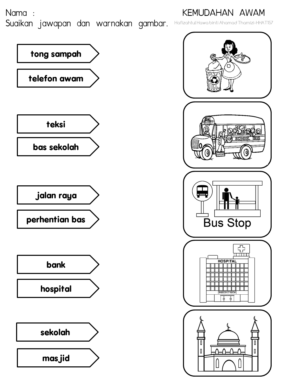 Lembaran Kerja Institusi Dan Kemudahan Awam Prasekolah Pusat Ekonomi