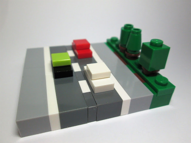 MOC LEGO Micro paisagem Táxi e Carris