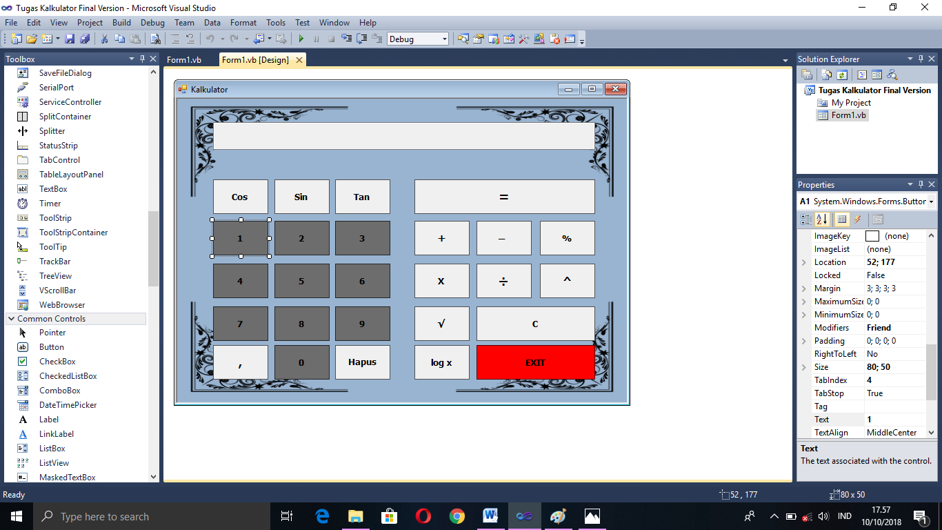 Programming Visual Basic. Figmada kalkulator.