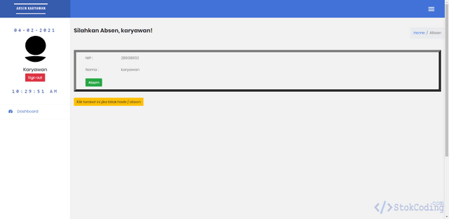 Aplikasi Absensi Karyawan Berbasis Web (PHP)