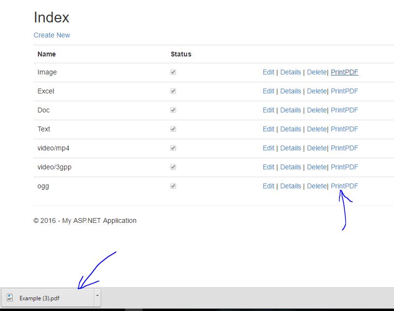 Generate PDF in MVC. MVC Arena