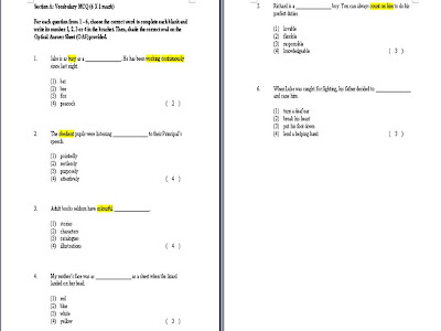 RIVBE4: Anwers to English Practice Paper 2