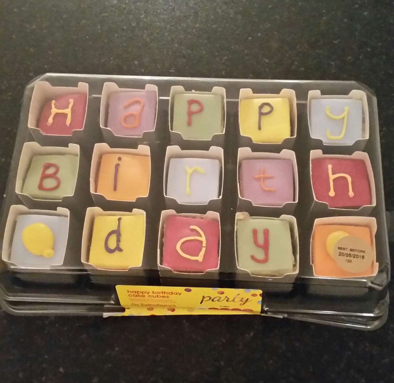 Trust Me Treats Sainsburys Happy Birthday Cake Cubes review
