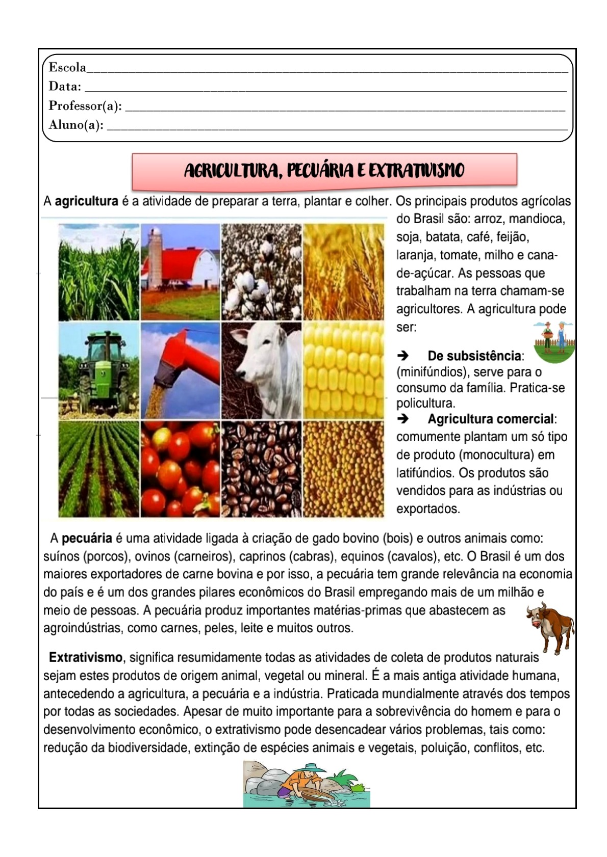Agricultura Pecuaria E Extrativismo 4 Ano ENSINO Agricultura Pecuaria E Extrativismo 4 Ano ENSINO