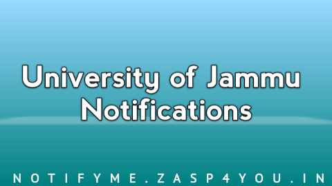 University of Jammu Admission Notification for Session 2022-2023