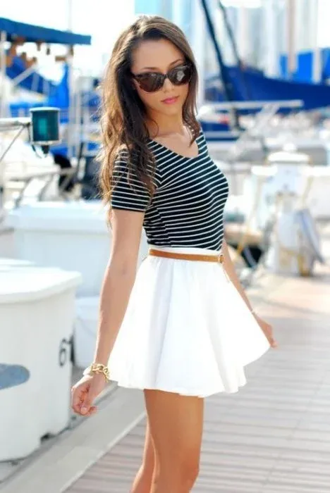 15 Ideas to wear a skater skirt and create a waist ... even if you hardly have