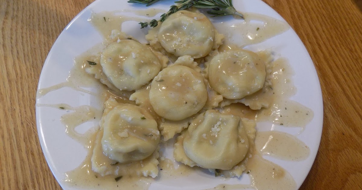 Mushroom Ravioli with Rosemary Butter Sauce