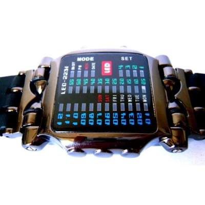 jam tangan unik sport gaul led watch tokyo flash sirine shark 