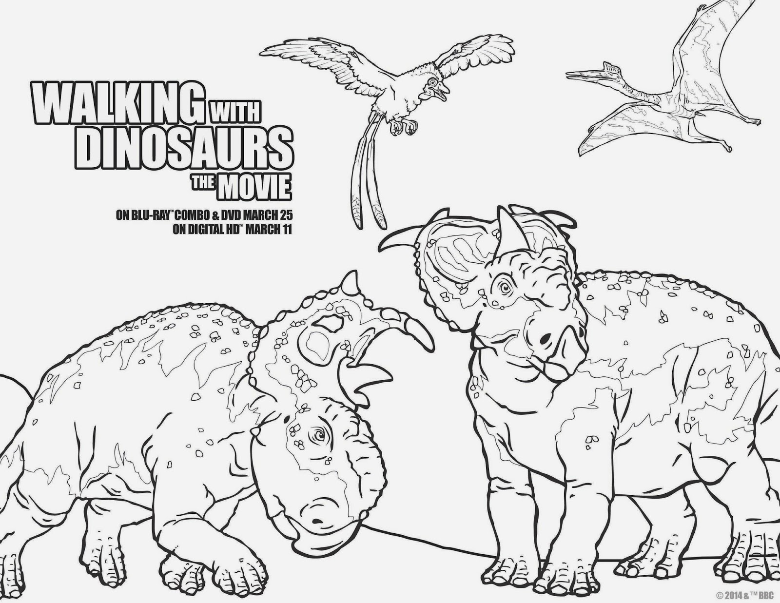 3d Dinosaur Coloring Pages Walking With Dinosaurs Bluray Free Activity Sheets