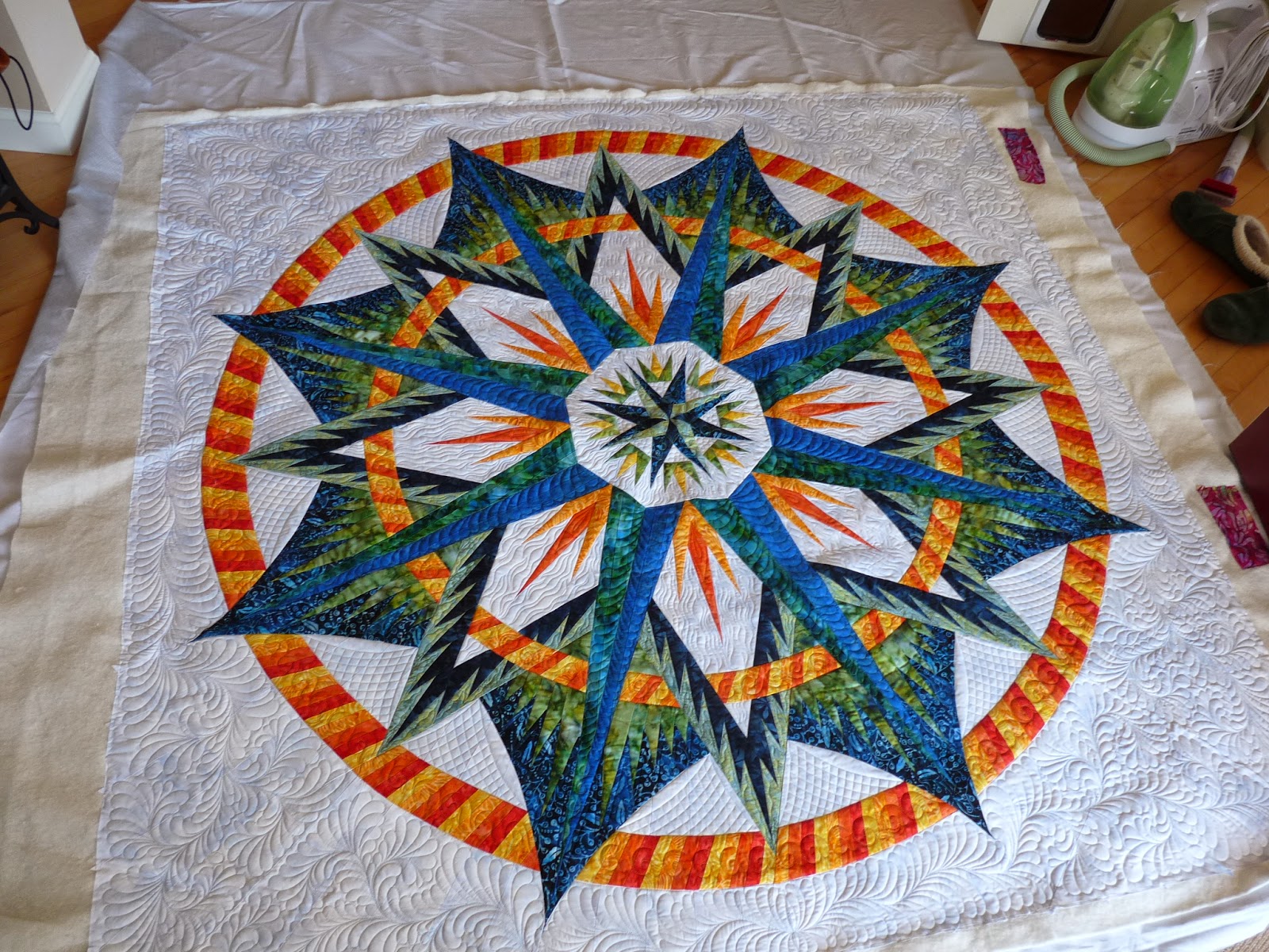 Sewing & Quilt Gallery Compass Quilt and New American Made Solids