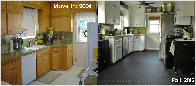 Before: Kitchen stuck in the 70s :: OrganizingMadeFun.com Before: Kitchen stuck in the 70s :: OrganizingMadeFun.com
