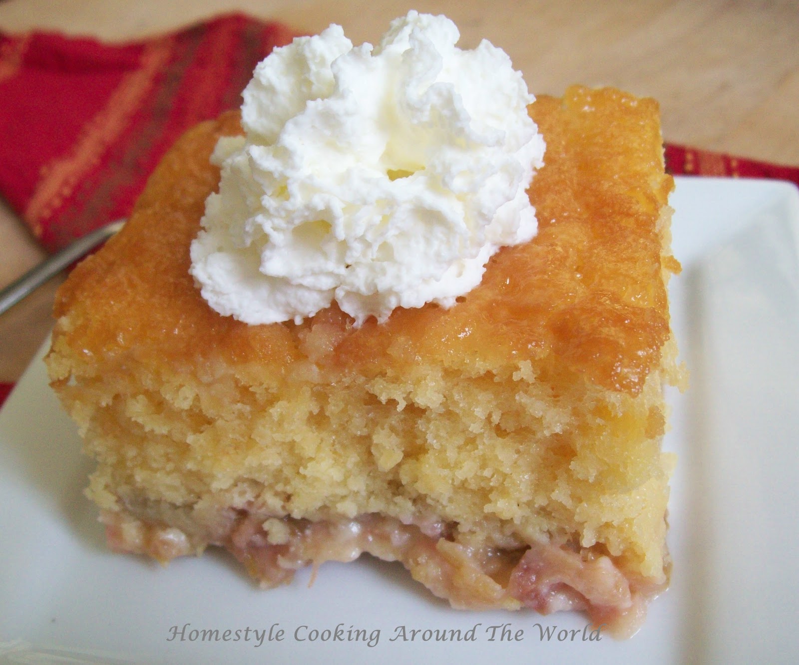 Homestyle Cooking Around The World Rhubarb Custard Cake