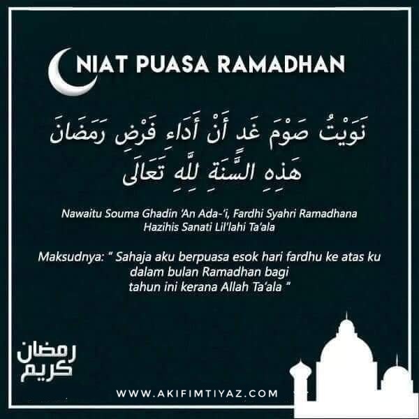 Lafaz Niat Puasa Ramadhan Harian Dan Sebulan