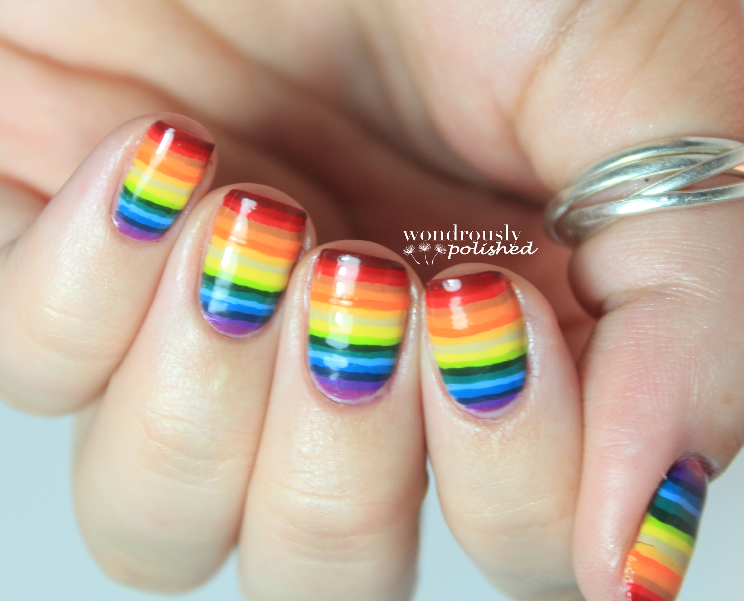 Wondrously Polished: 31 Day Nail Art Challenge - Day 9: Rainbow Nails