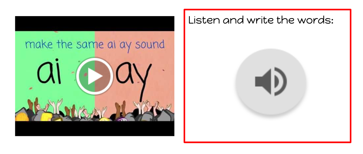 Timothy@Pt England School: 'ai' and 'ay' words