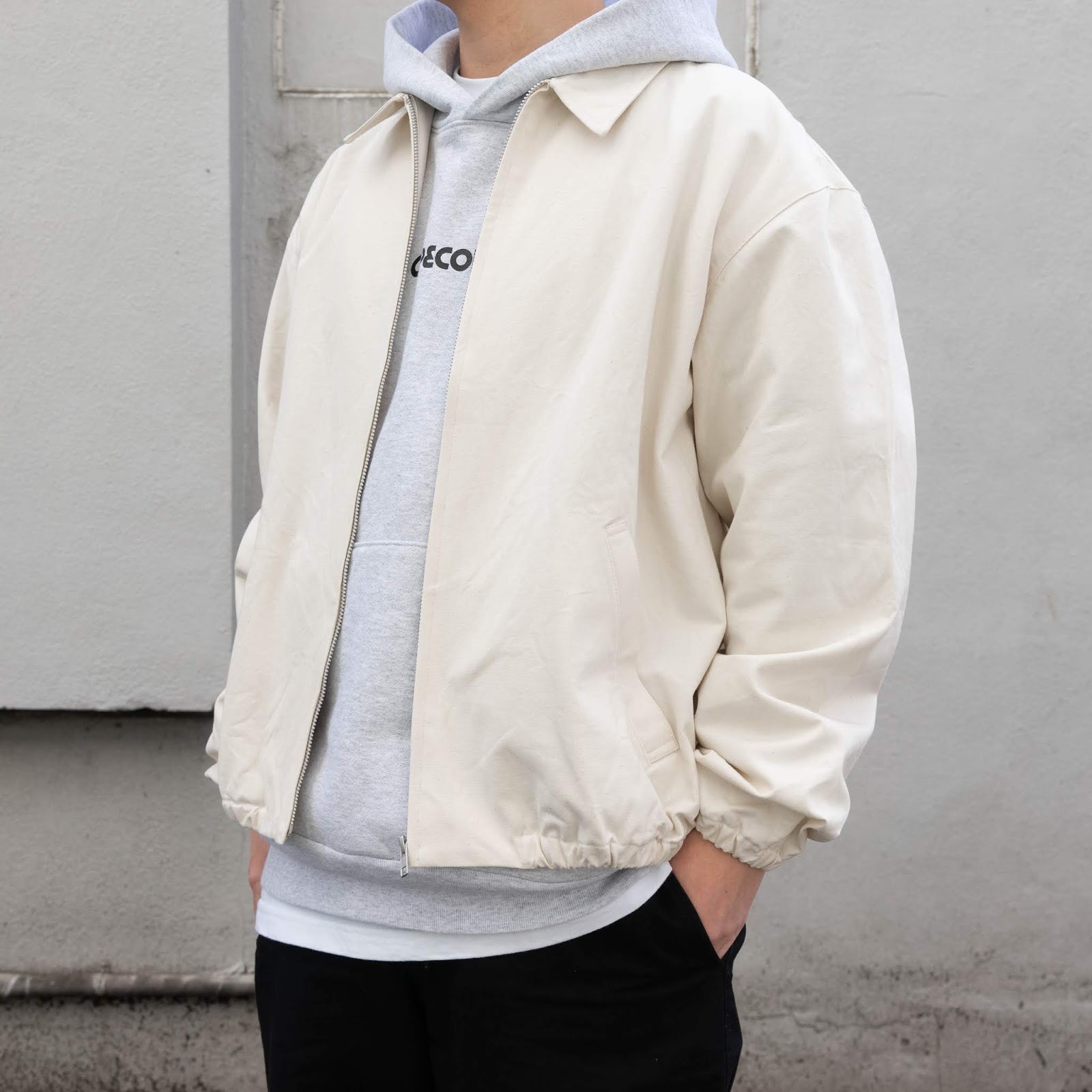 CUP AND CONE: Canvas Zip Jacket - Natural