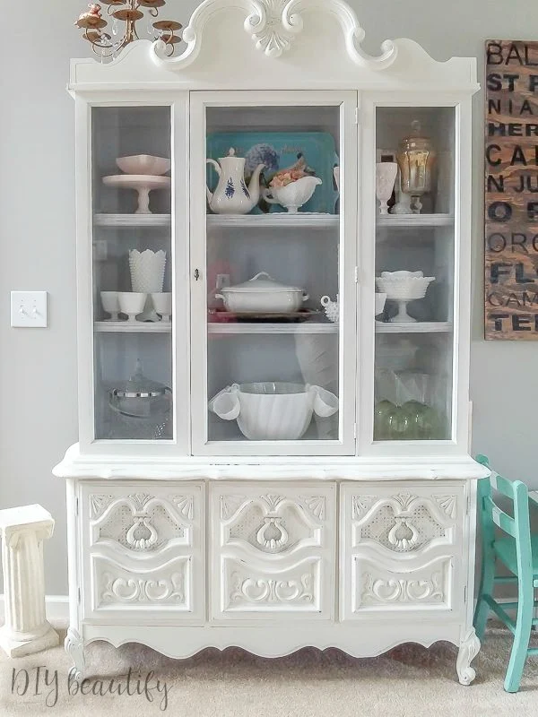 white french country hutch