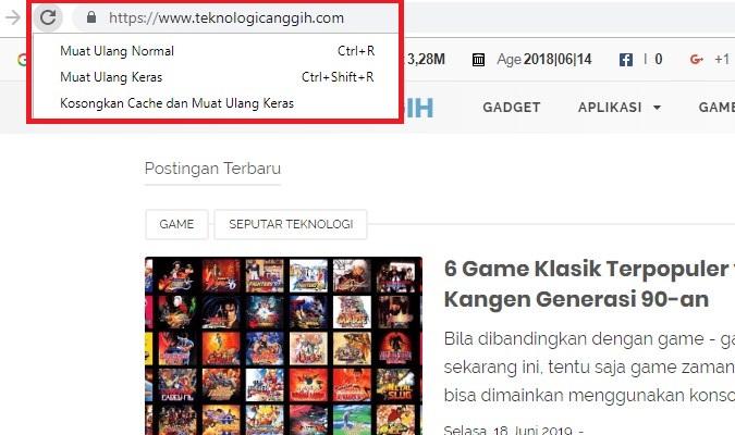 Opsi Tersembunyi di Tombol Reload Google Chrome Opsi Tersembunyi di Tombol Reload Google Chrome
