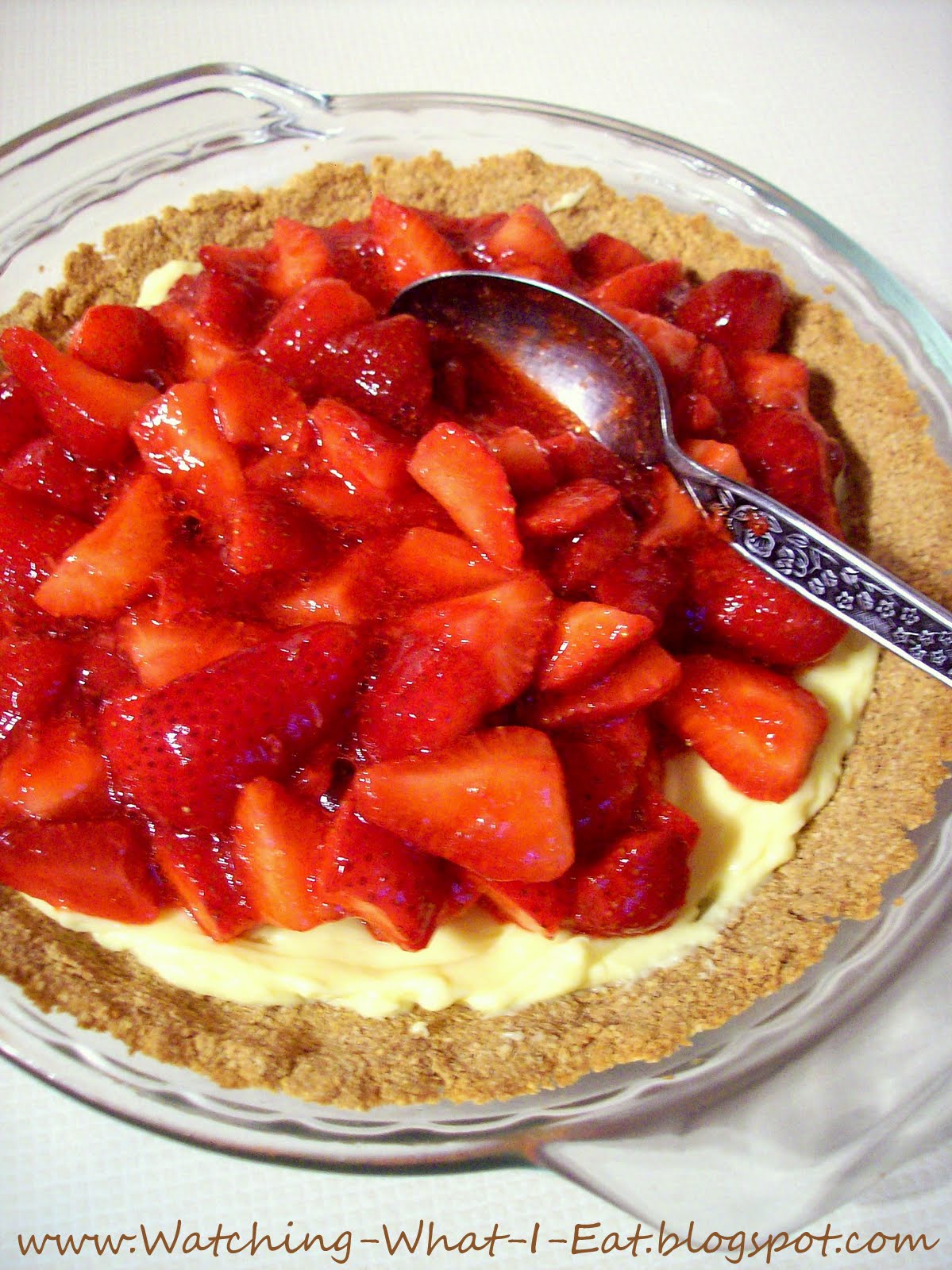 Watching What I Eat Easy Strawberry & Pudding Tart with NoBake Graham