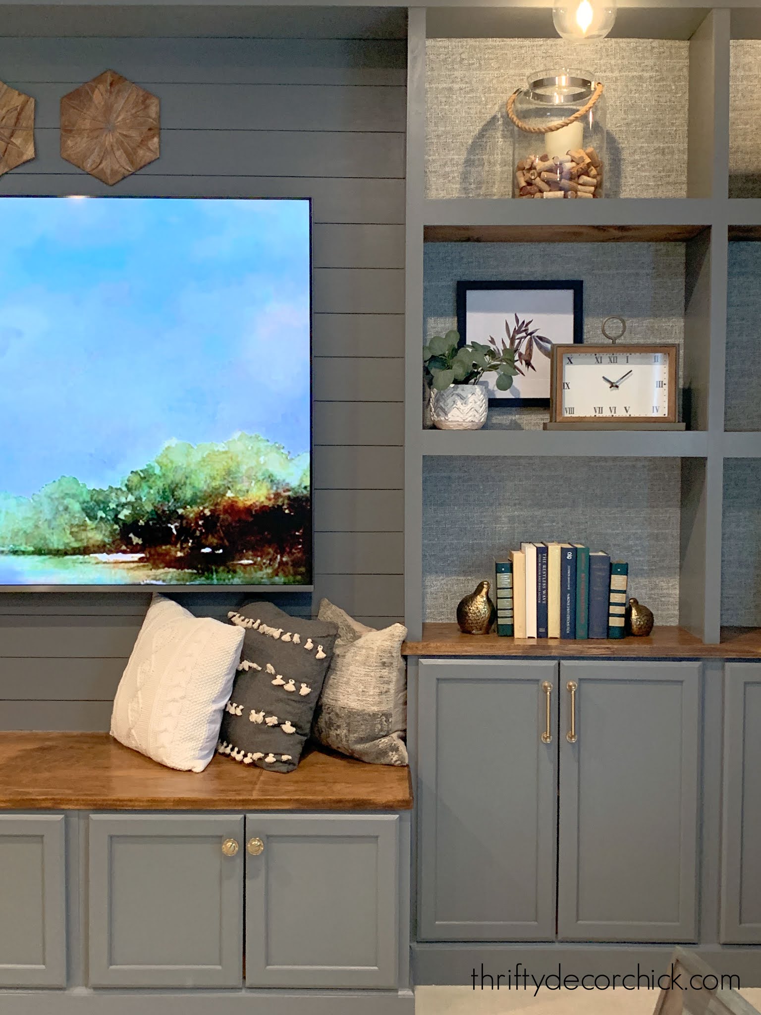 DIY Built in Basement Bookcase Wall Reveal Thrifty Decor Chick