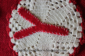 Eclectic Red Barn: Attaching letters to Vintage doilies