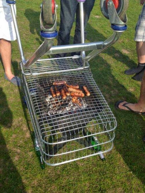 Using Shopping Cart as Grill