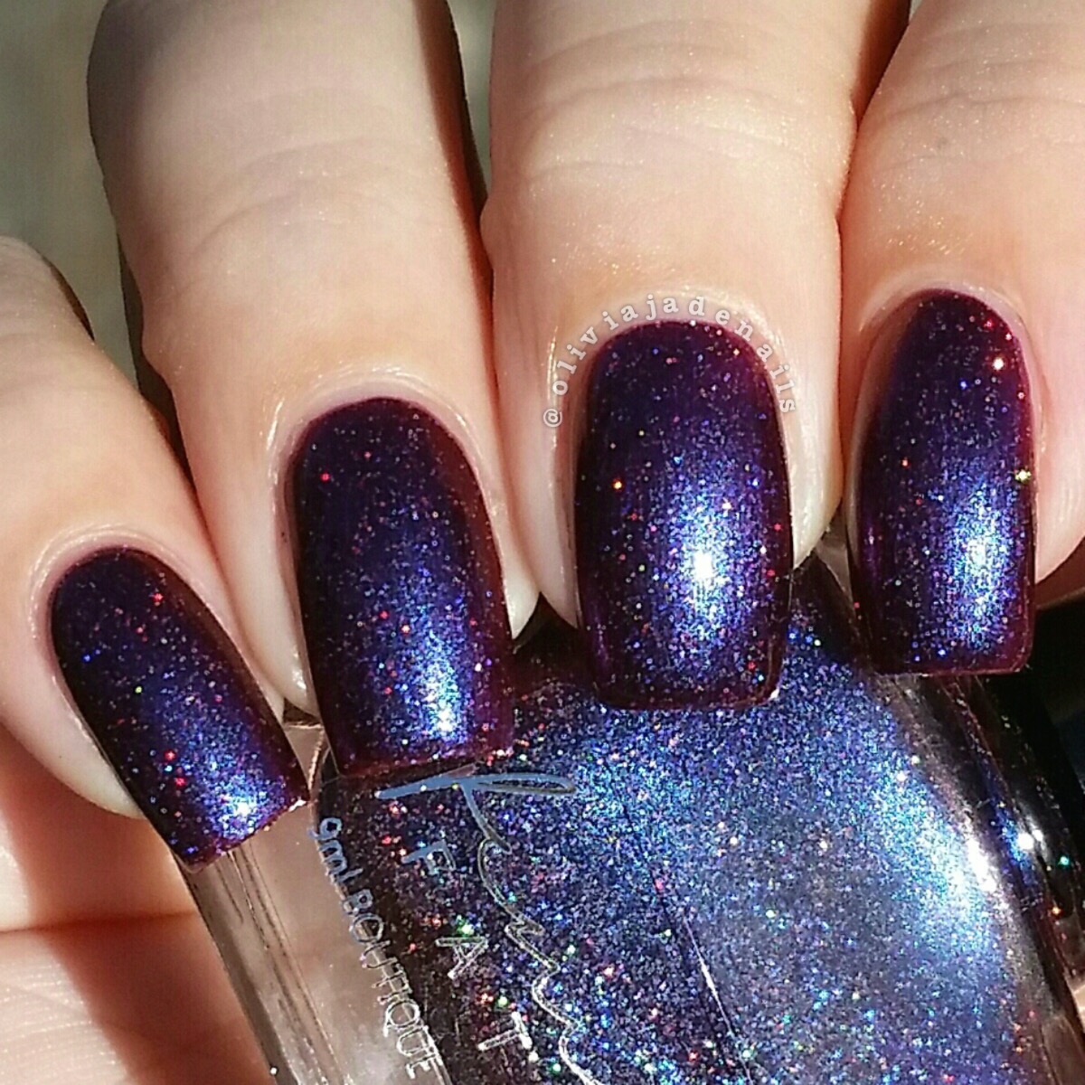 Femme Fatale Cosmetics Evil Queen swatched by Olivia Jade Nails