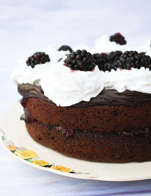 Quick Blackberry Chocolate Cake