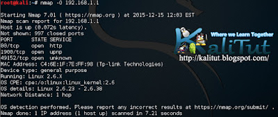 nmap -O remote operating system