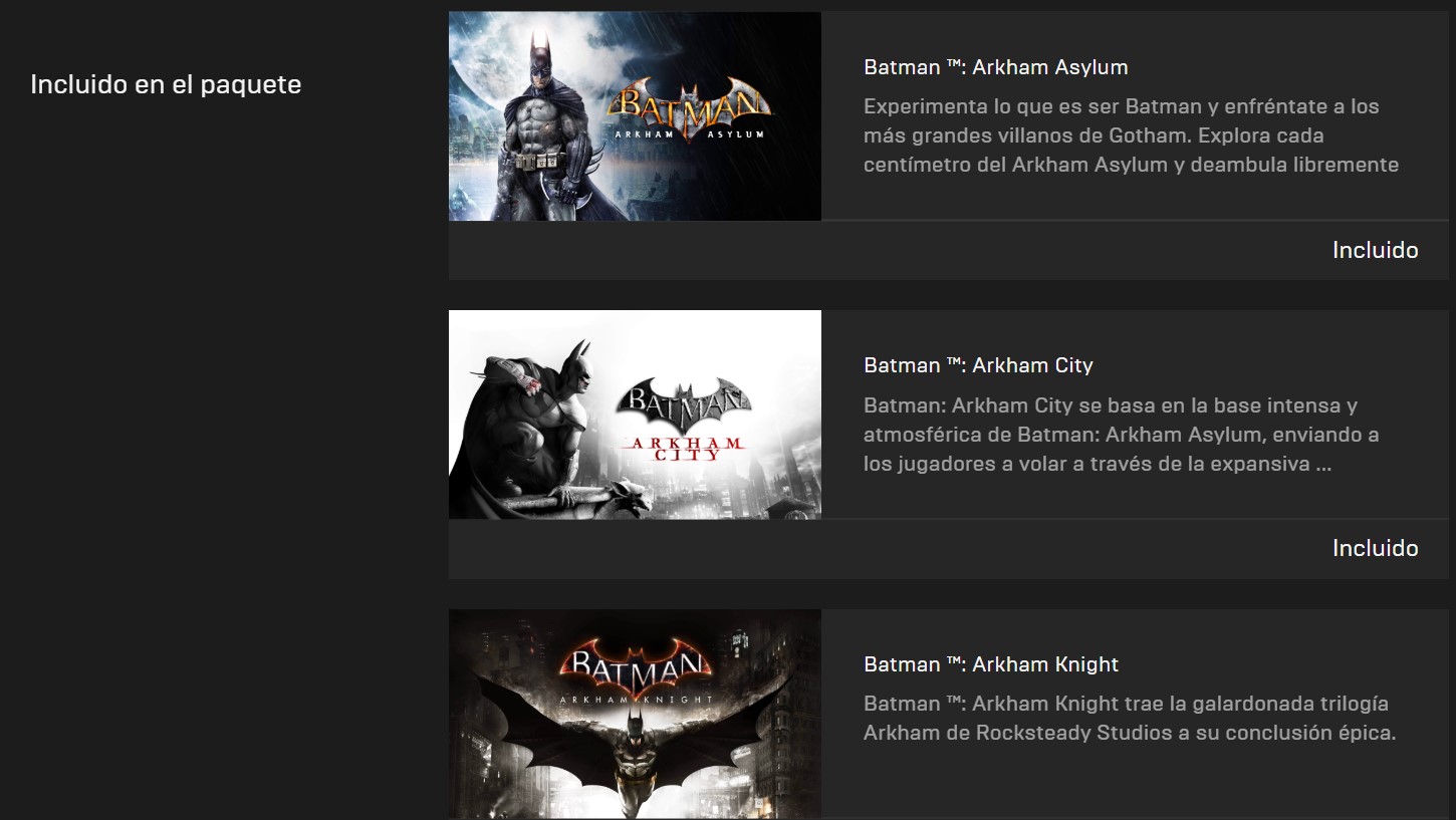 Las trilogías de Batman Arkham gratis en Epic Games Store