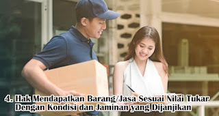 Hak Untuk Mendapatkan Barang/Jasa Sesuai Nilai Tukar Dengan Kondisi dan Jaminan yang Dijanjikan merupakan salah satu hak konsumen