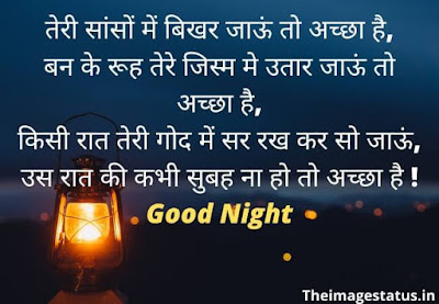 Good Night love Shayari In Hindi For Girlfriend