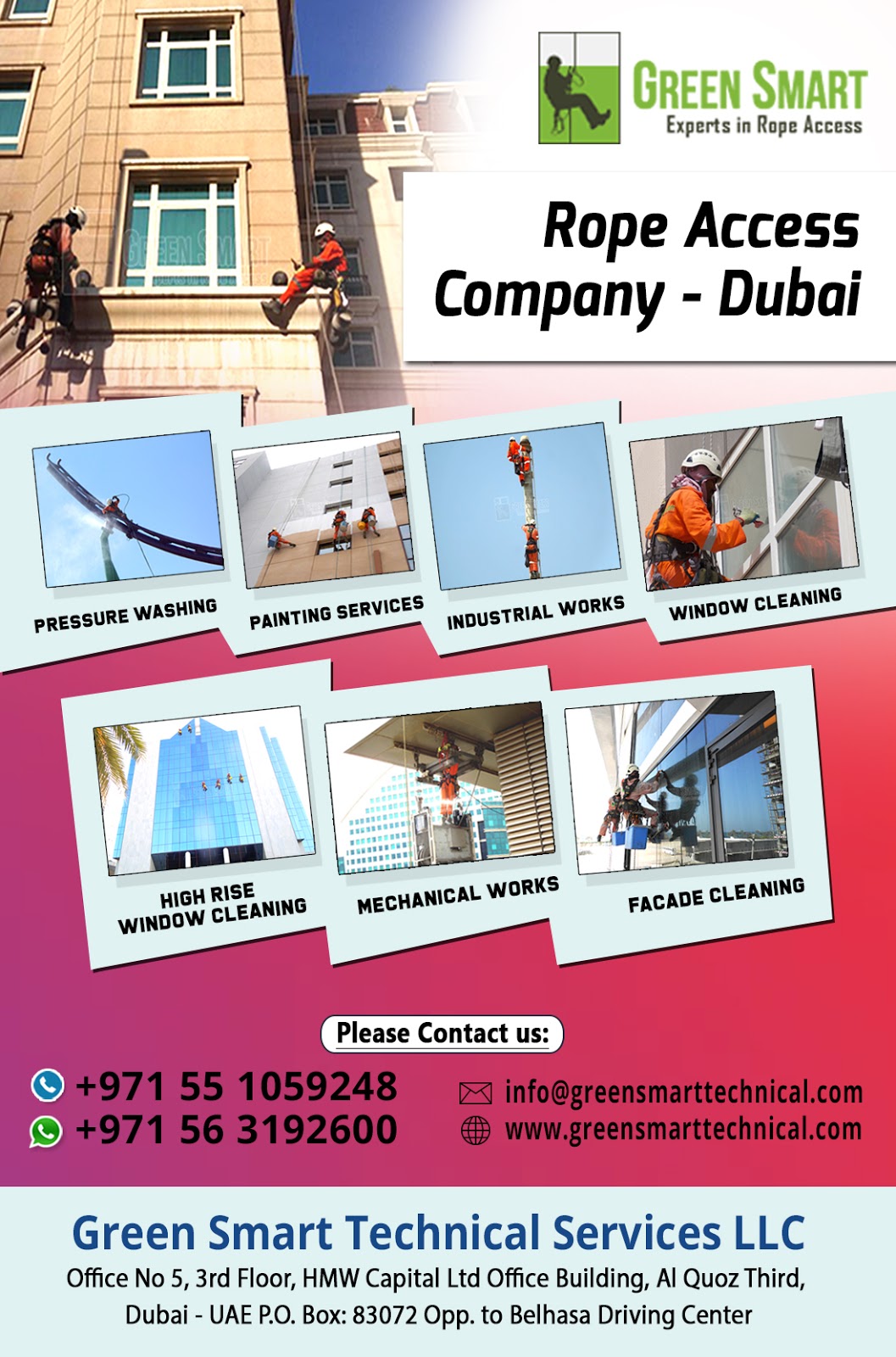 Rope Access Services in Dubai Cleaning Company in UAE rope access