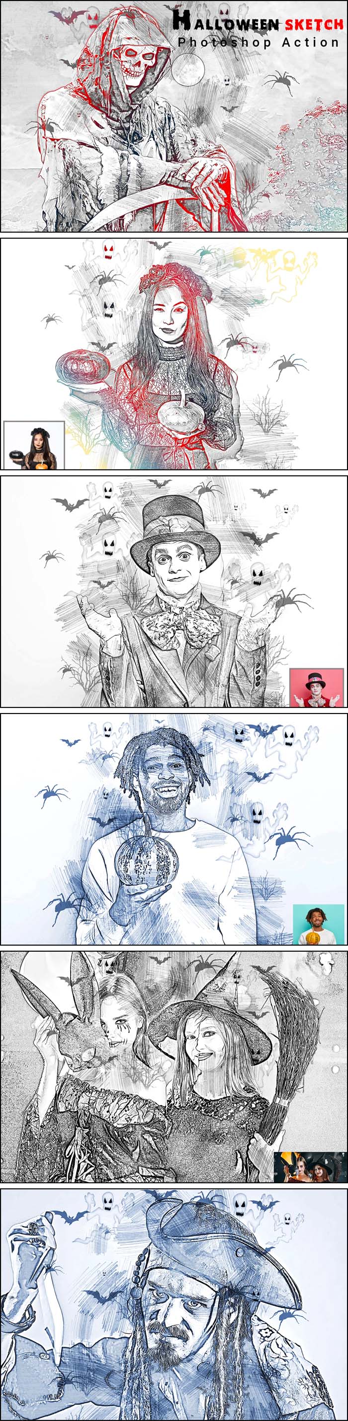 Halloween Sketch Photoshop Action