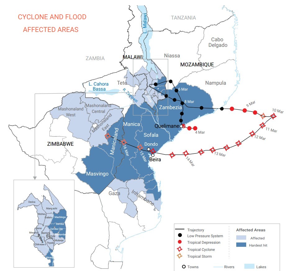 Zona de Risco Ciclone Idai arrasa Moçambique