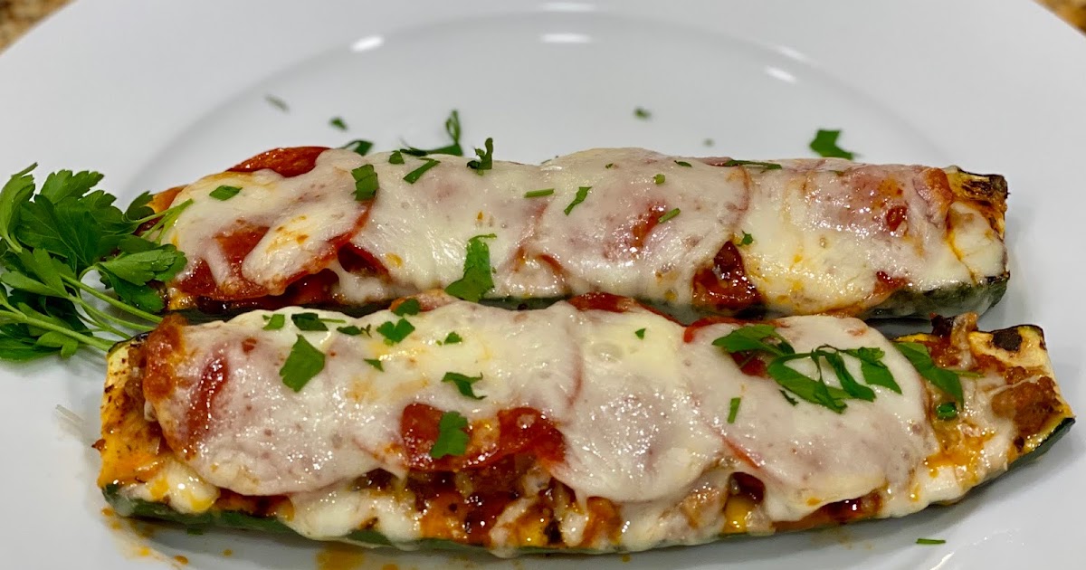 GREAT EATS HAWAII BEEF AND PEPPERONI STUFFED ZUCCHINI BOATS