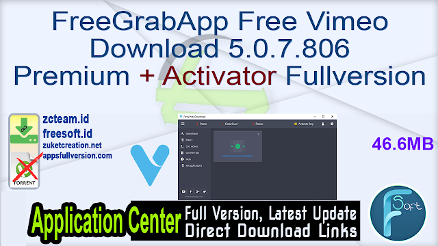FreeGrabApp Free Vimeo Download 5.0.7.806 Premium + Activator Fullversion