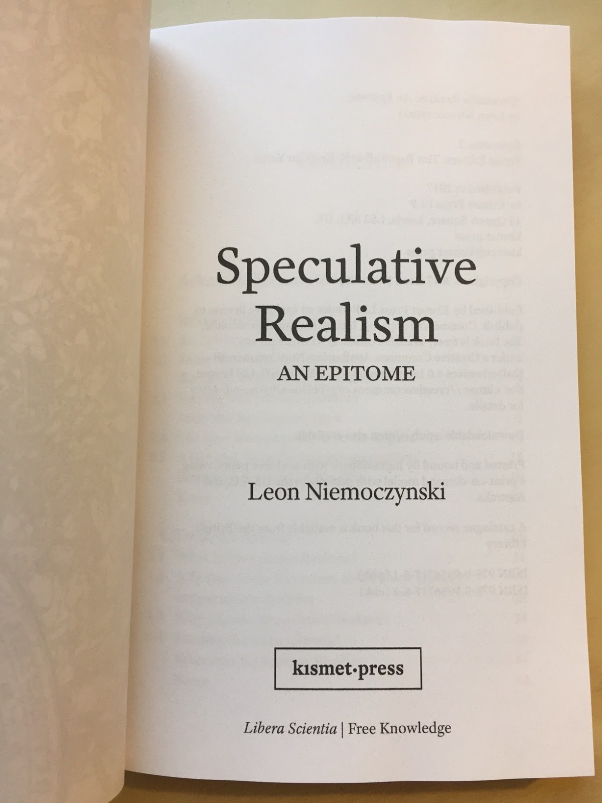 After Nature It exists! Speculative Realism An Epitome in printed form