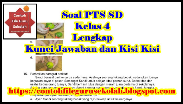 Kisi Kisi dan Soal PTS Kelas 4 SD Semester 1 Lengkap