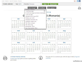 Generator calendar - TimeAndDate.com - stil calendar