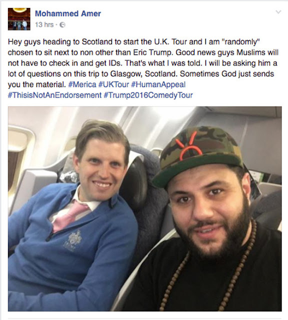 Komedian Muslim Ini Tak Sengaja Duduk di Samping Anak Donald Trump, Kejadian Selanjutnya Sungguh Tak Terduga! Komedian Muslim Ini Tak Sengaja Duduk di Samping Anak Donald Trump, Kejadian Selanjutnya Sungguh Tak Terduga!
