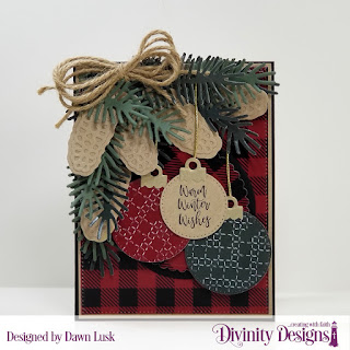 Stamp/Die Duos: Deer Ornament, Custom Dies: Pinecones & Pine Branches, Pierced Rectangles, Pierced Circles, Circles, Scalloped Circles, Paper Collection: Rustic Christmas