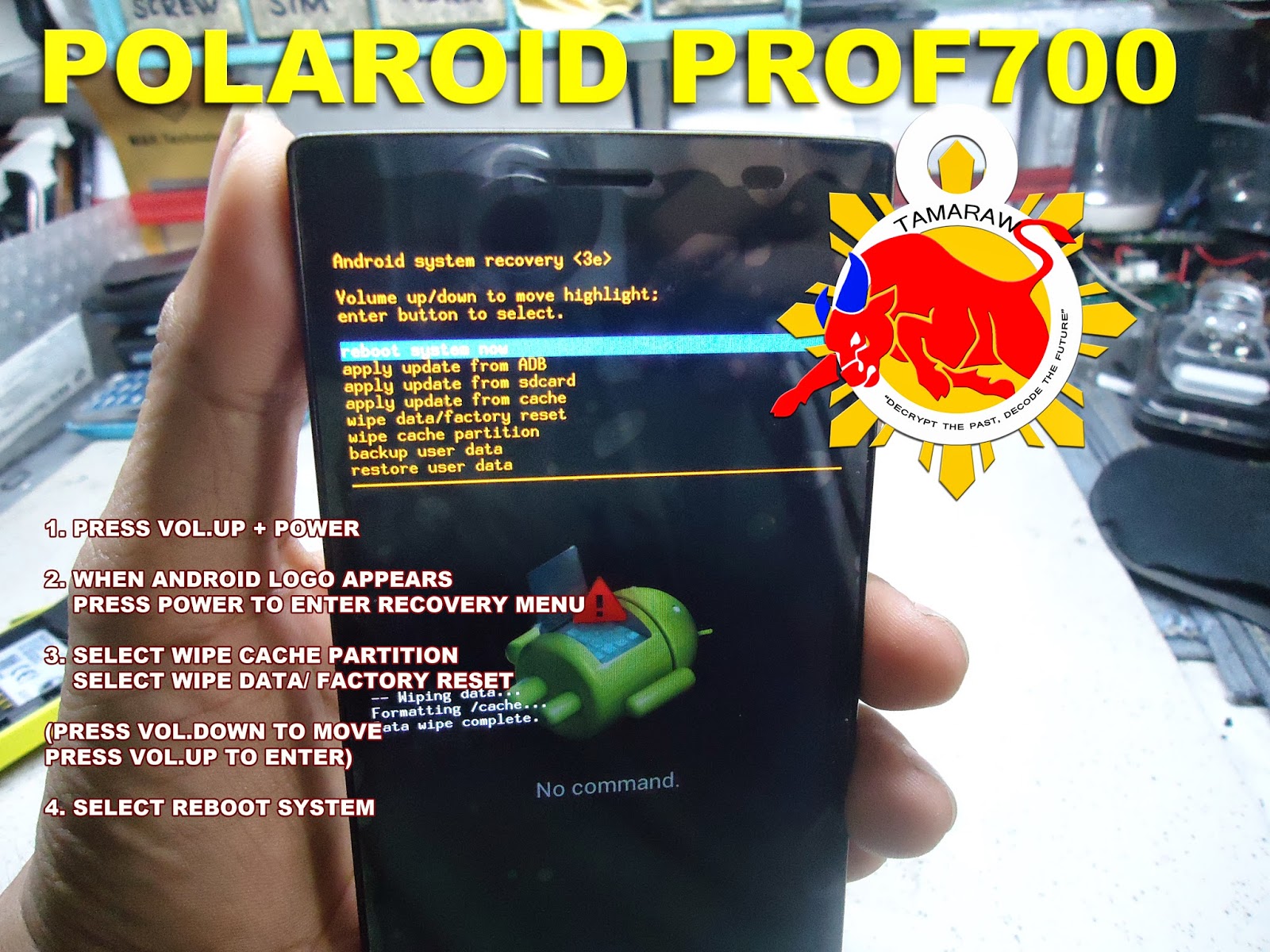 Volume up menu power