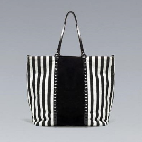 Túi xách Zara STRIPED SHOPPER