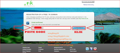 Mengkonfirmasi kode atau memverifikasi email Verifikasi email Cara mendaftarkan dan mendapatkan nama domain gratis diDOT TK