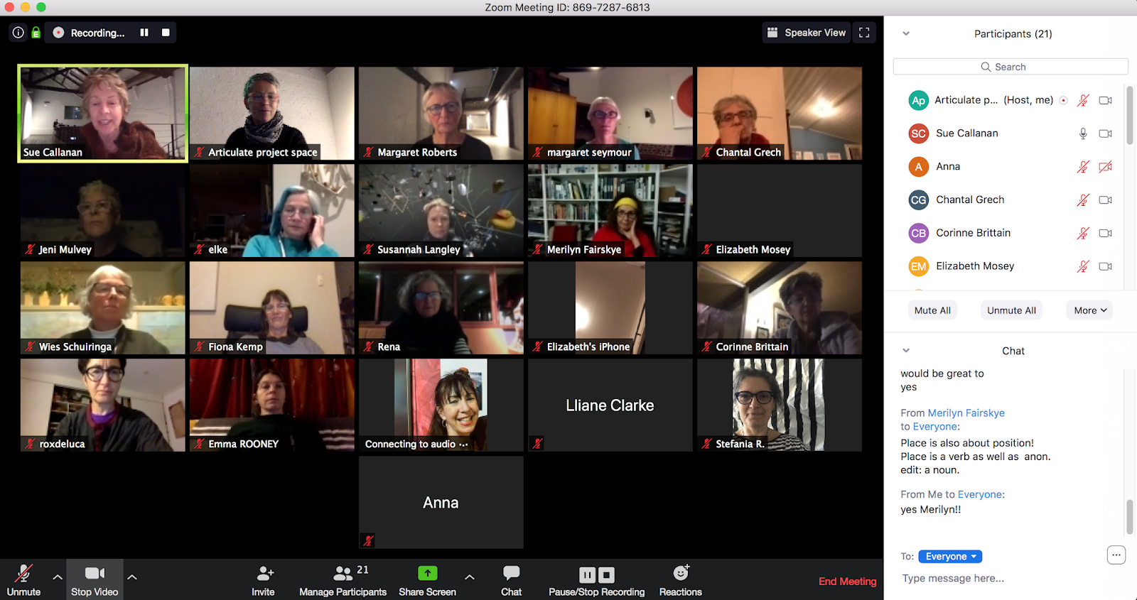 ARTICULATE Zoom Launch of What do I say about this work now?