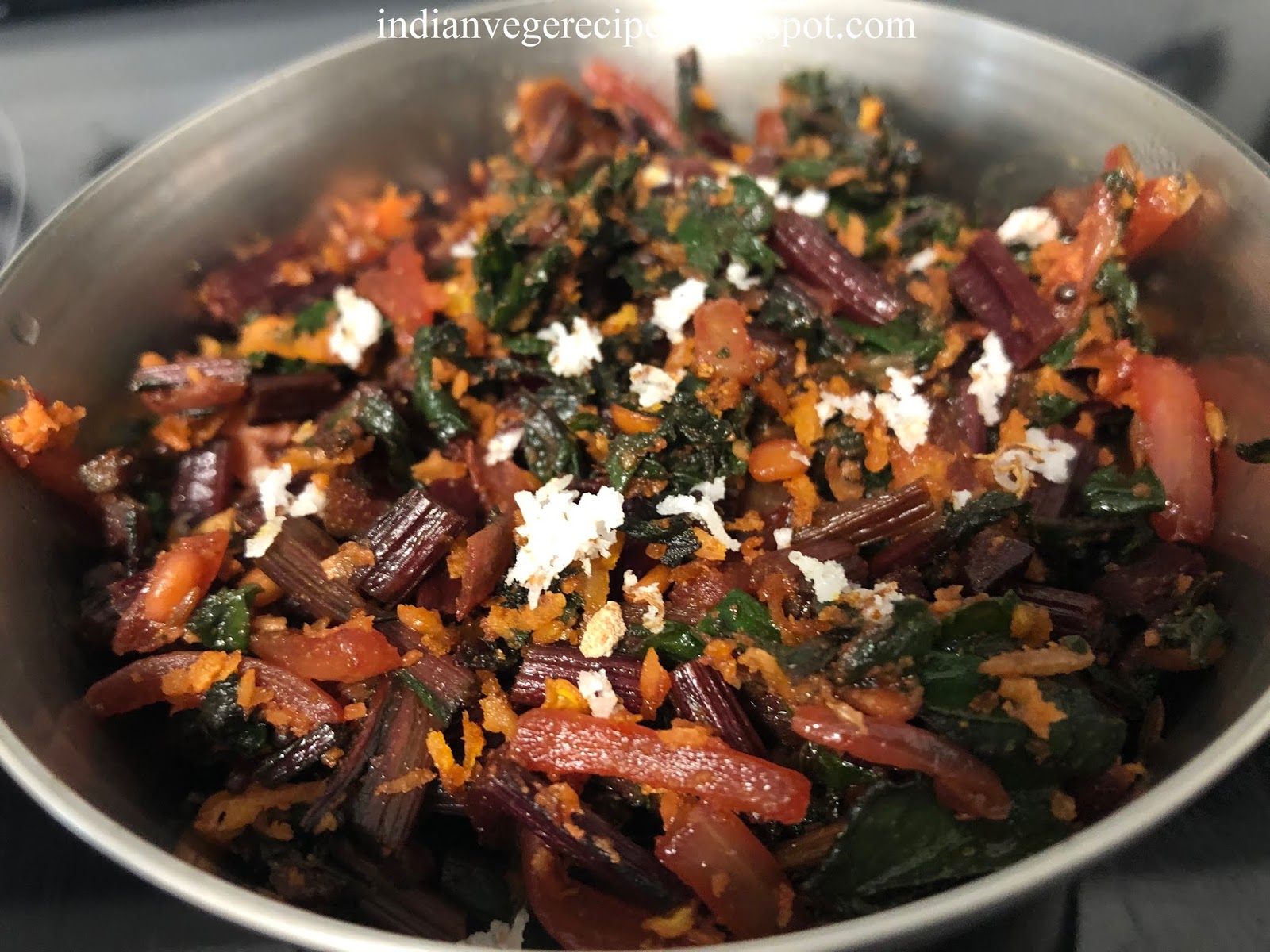 Indian Vege Recipes Beetroot leaves recipe Beetroot leaves Poriyal