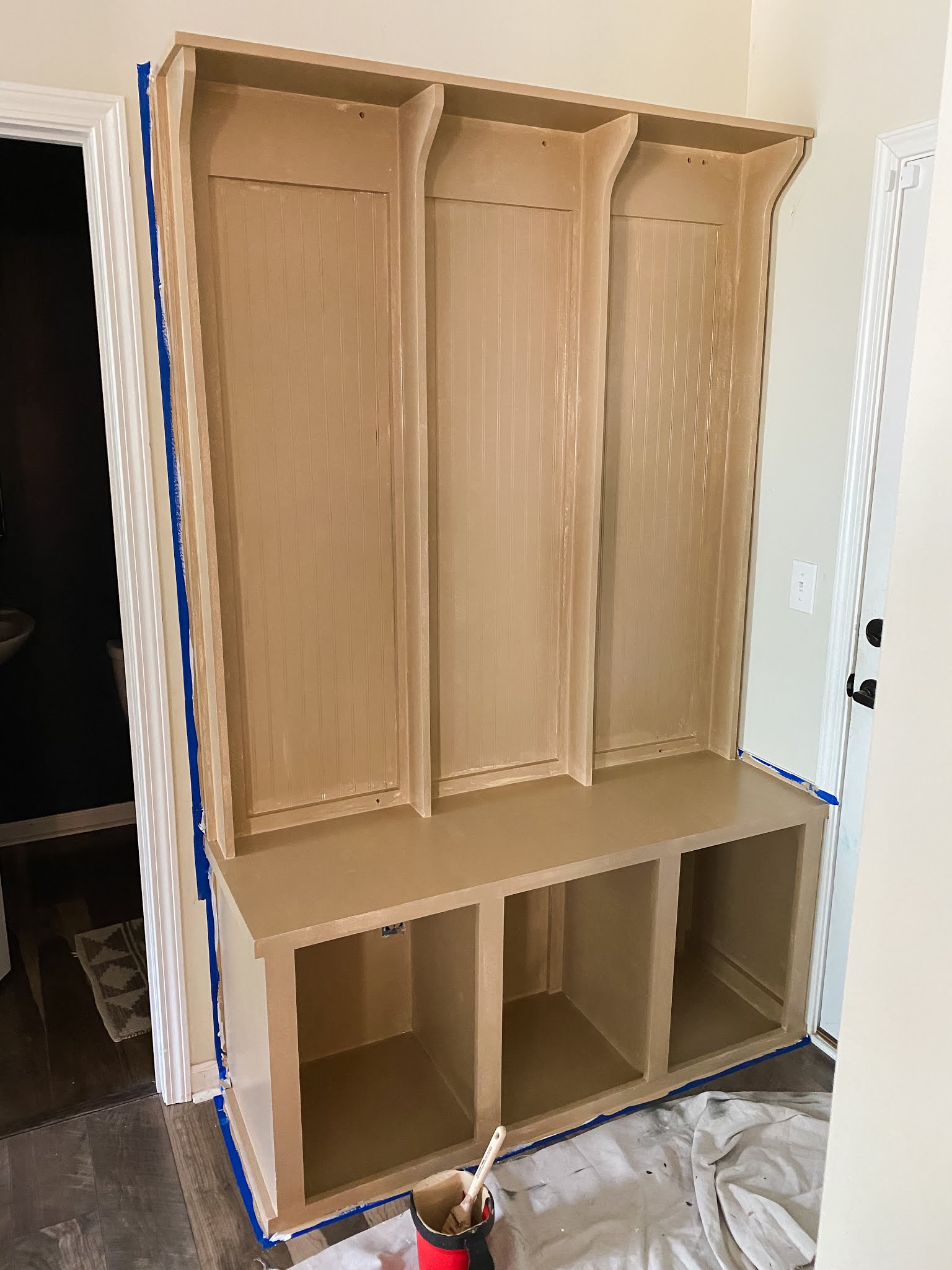 How To Paint a BuiltIn Hall Tree Pretty Real