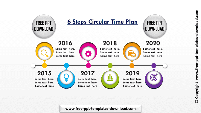 6 Steps Circular Time Plan Beautiful Infographics Template Download
