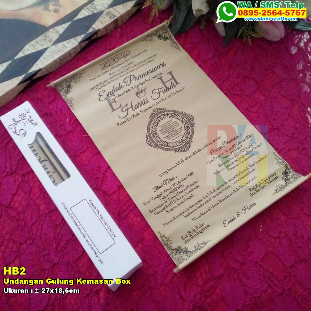 Undangan Gulung Kemasan Box Souvenir Pernikahan
